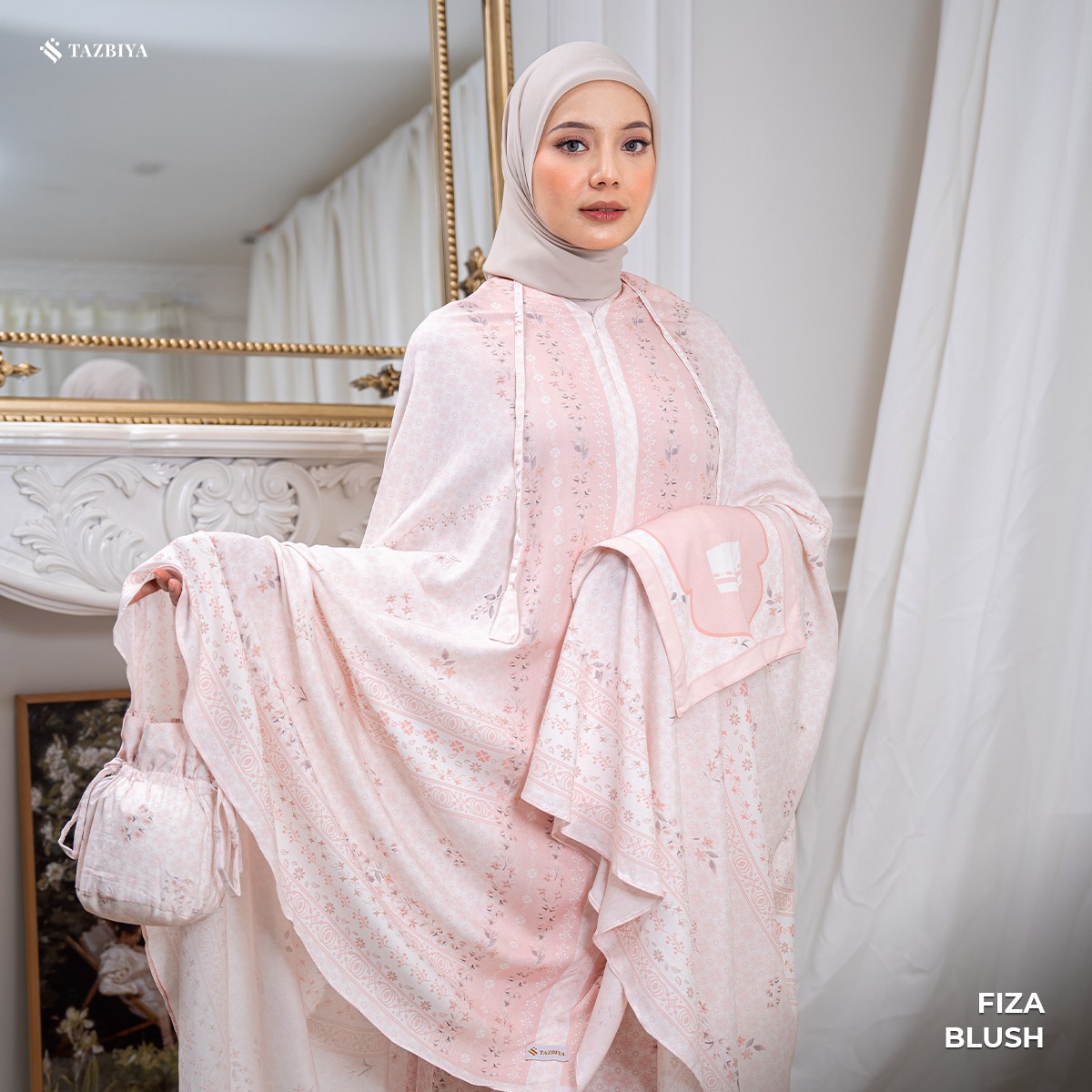 TAZBIYA MUKENA PREMIUM RAYON WATERCOLOR FIZA SERIES ALLSIZE