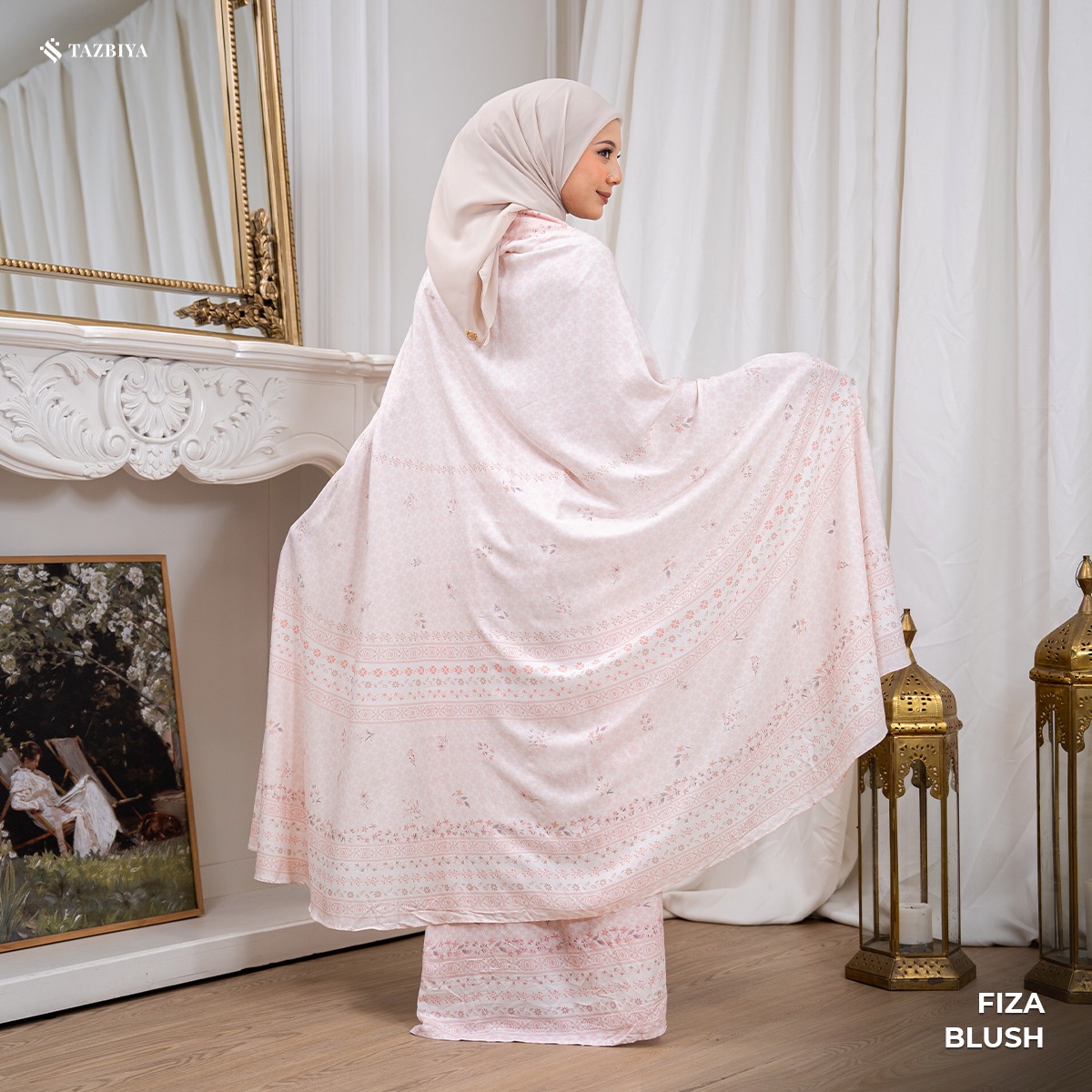 TAZBIYA MUKENA PREMIUM RAYON WATERCOLOR FIZA SERIES ALLSIZE