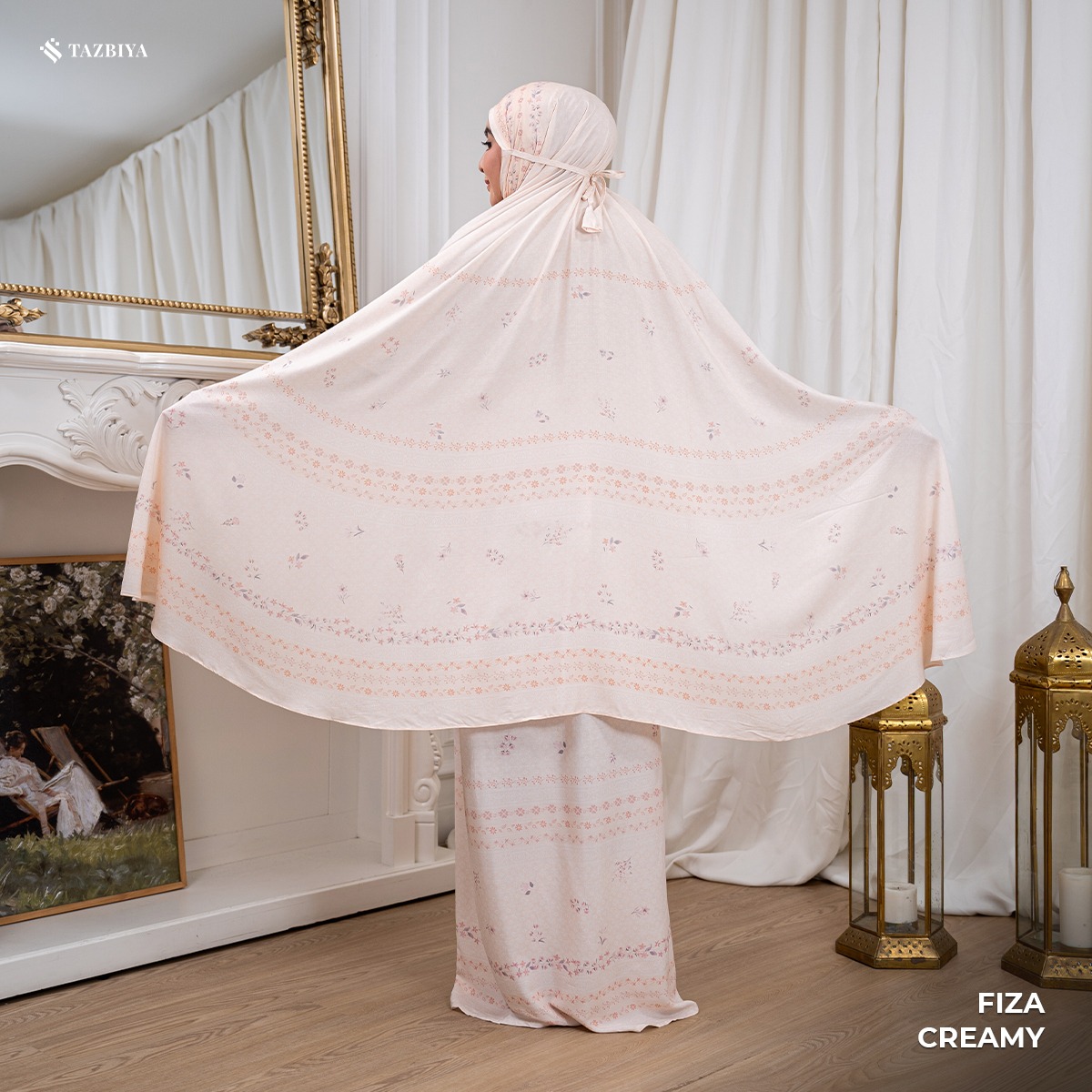 TAZBIYA MUKENA PREMIUM RAYON WATERCOLOR FIZA SERIES ALLSIZE