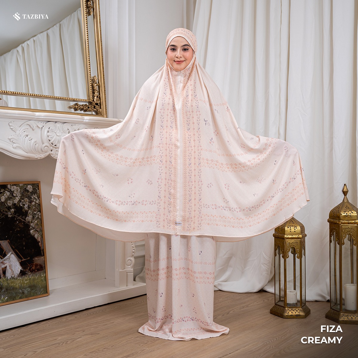 TAZBIYA MUKENA PREMIUM RAYON WATERCOLOR FIZA SERIES ALLSIZE