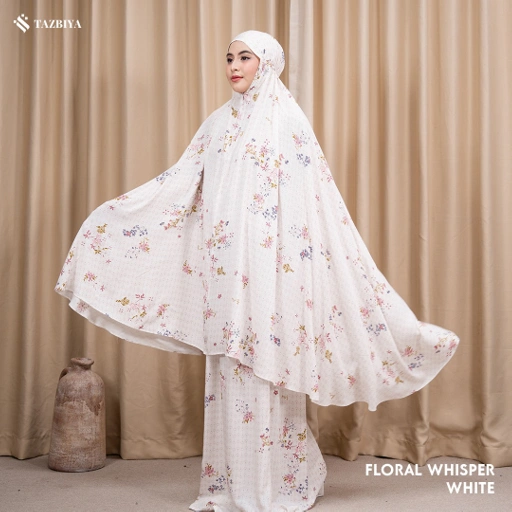 Image of MUKENA TAZBIYA SET SAJADAH 2IN1 FLORAL-WHISPER SERIES ALLSIZE