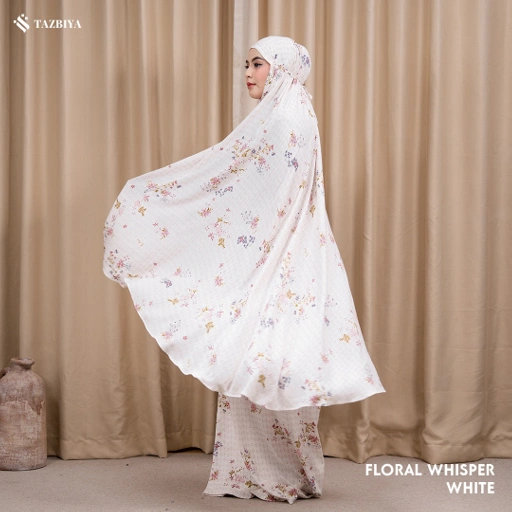 Image of MUKENA TAZBIYA SET SAJADAH 2IN1 FLORAL-WHISPER SERIES ALLSIZE