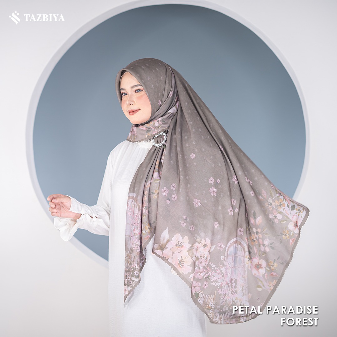 TAZBIYA SCARF - PETAL PARADISE SERIES I TAZBIYA HIJAB VOAL MOTIF LASER CUT