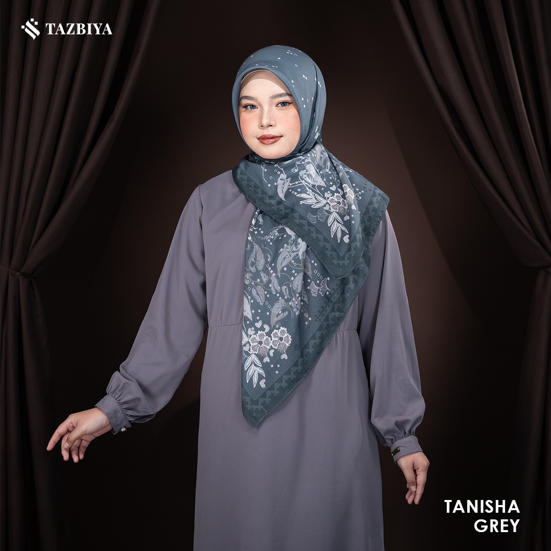 TAZBIYA SCARF - TANISHA SERIES I TAZBIYA HIJAB VOAL MOTIF JAHIT TEPI
