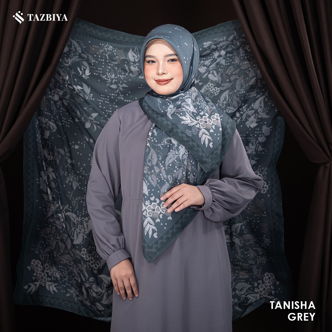 TAZBIYA SCARF - TANISHA SERIES I TAZBIYA HIJAB VOAL MOTIF JAHIT TEPI