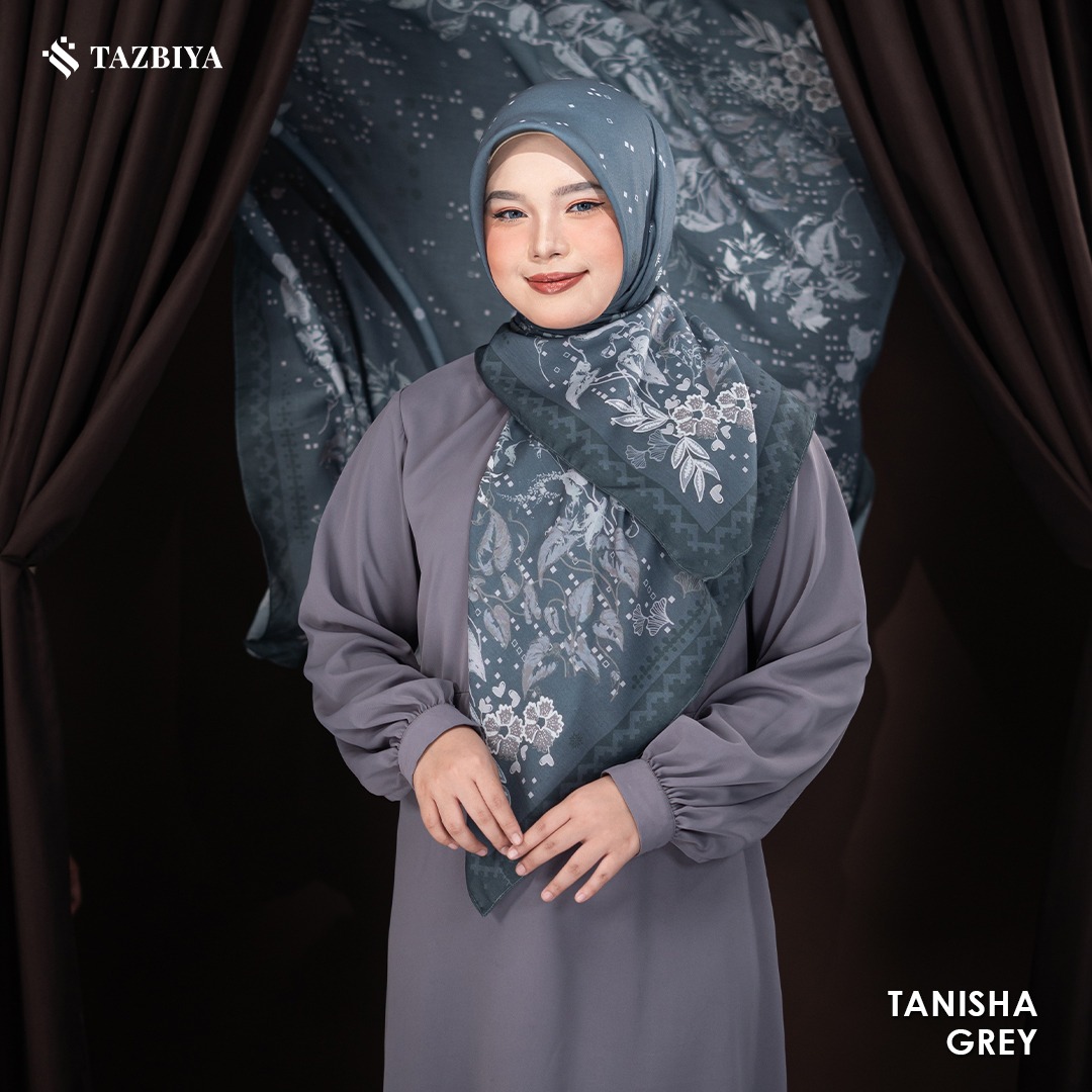 TAZBIYA SCARF - TANISHA SERIES I TAZBIYA HIJAB VOAL MOTIF JAHIT TEPI