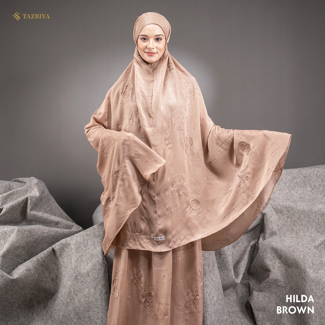 MUKENA PREMIUM SILK BORDIR TAZBIYA DEWASA HILDA SERIES
