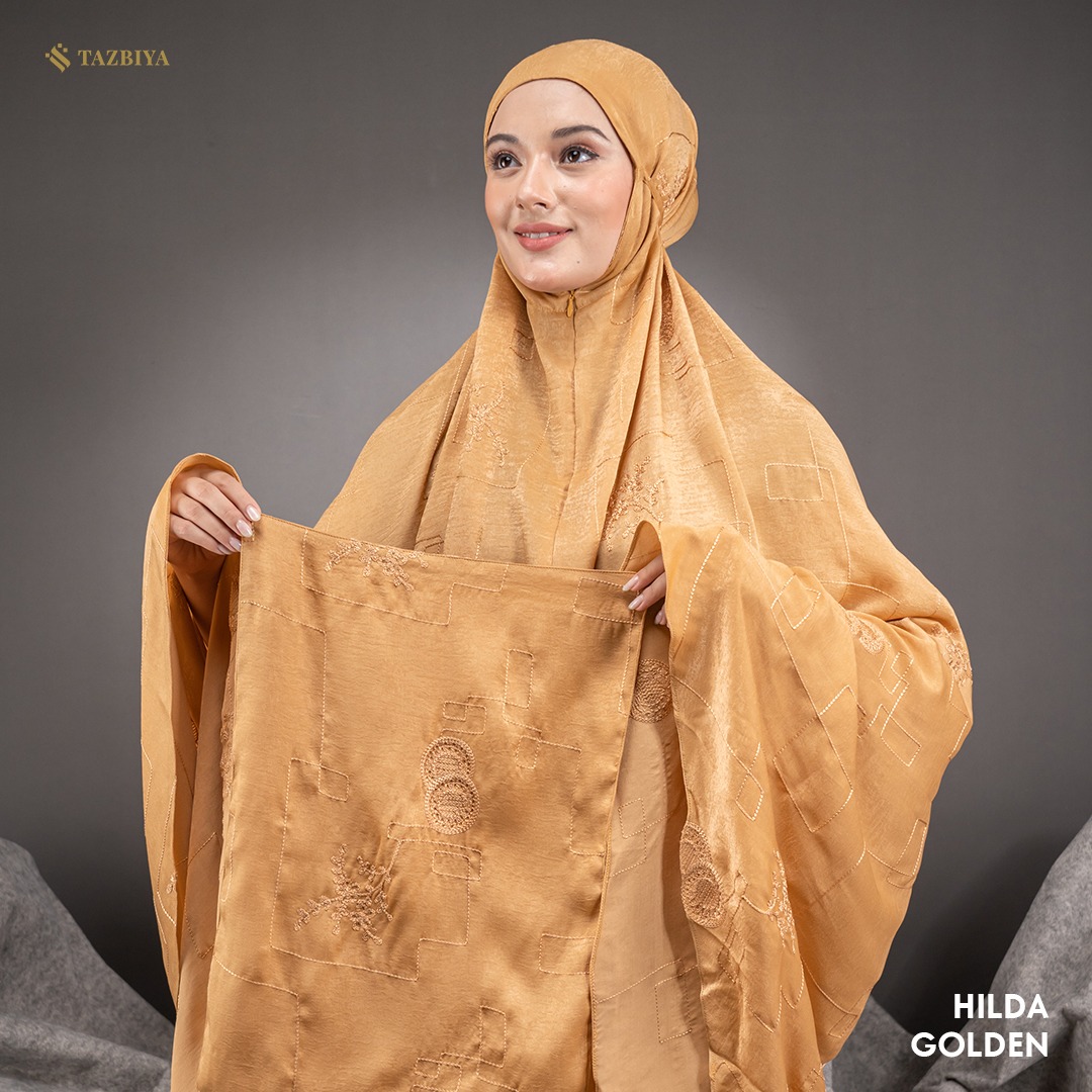 MUKENA PREMIUM SILK BORDIR TAZBIYA DEWASA HILDA SERIES