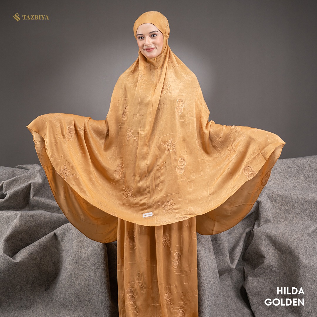 MUKENA PREMIUM SILK BORDIR TAZBIYA DEWASA HILDA SERIES