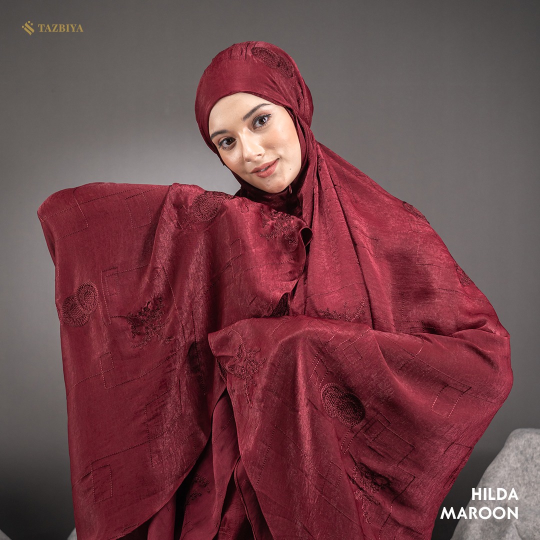 MUKENA PREMIUM SILK BORDIR TAZBIYA DEWASA HILDA SERIES