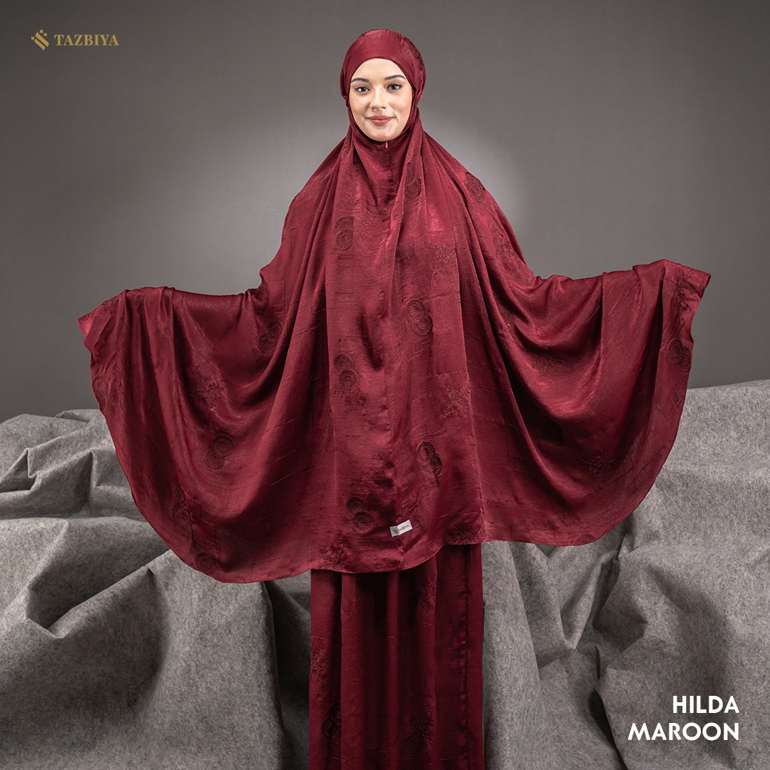 MUKENA PREMIUM SILK BORDIR TAZBIYA DEWASA HILDA SERIES