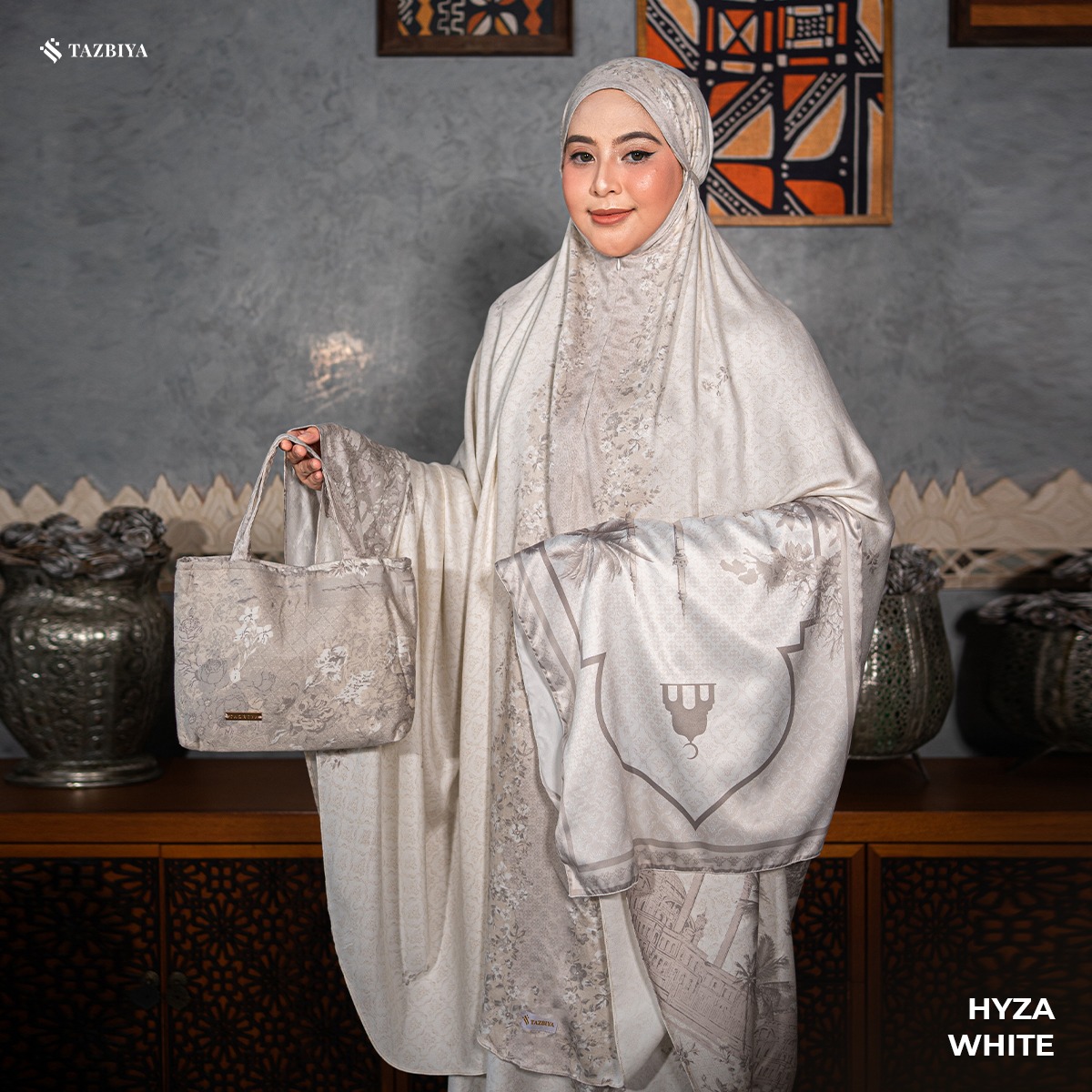 MUKENA TAZBIYA PREMIUM HYZA I Mukena Rayon Satin Jumbo Dewasa