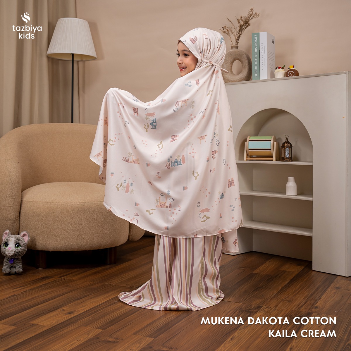 TAZBIYA MUKENA ANAK COTTON KAILA SERIES | Mukena Anak Motif TK SD SMP | Mukena Anak 4-14 Tahun