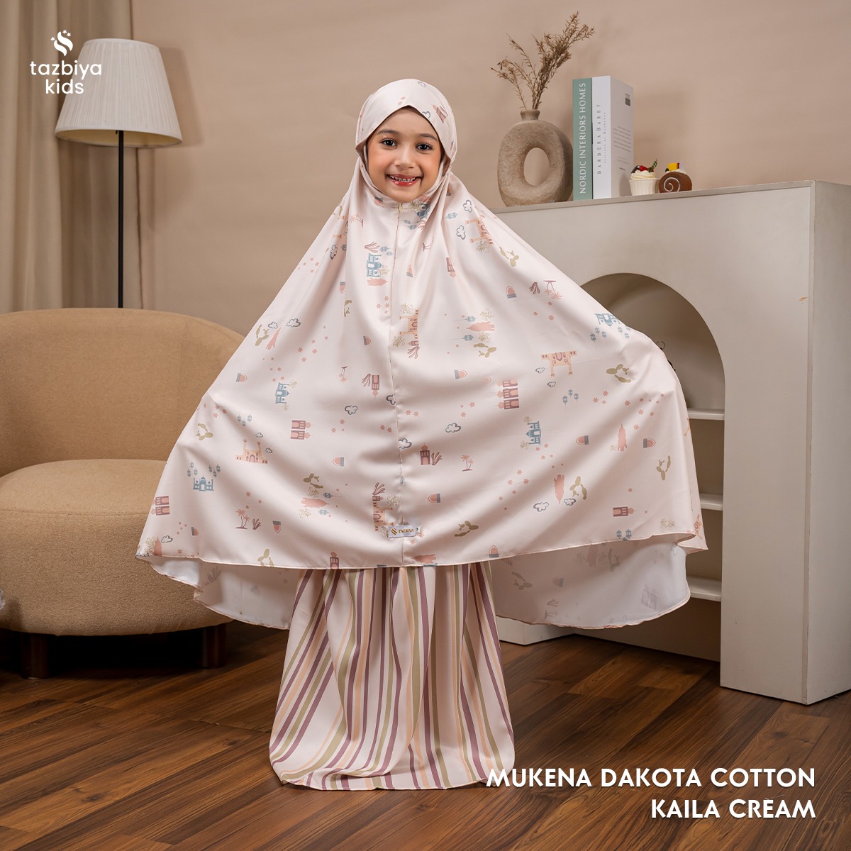 TAZBIYA MUKENA ANAK COTTON KAILA SERIES | Mukena Anak Motif TK SD SMP | Mukena Anak 4-14 Tahun