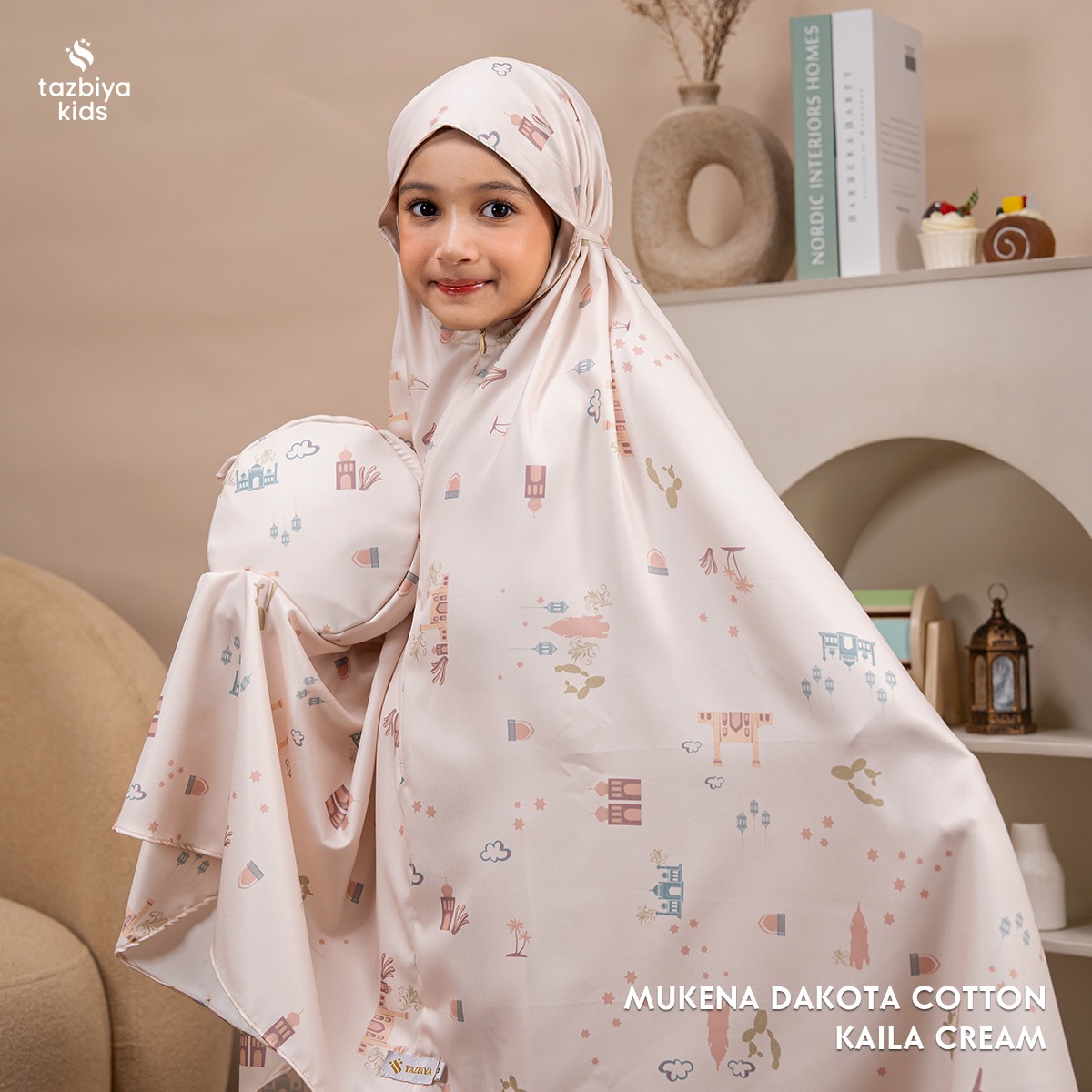TAZBIYA MUKENA ANAK COTTON KAILA SERIES | Mukena Anak Motif TK SD SMP | Mukena Anak 4-14 Tahun