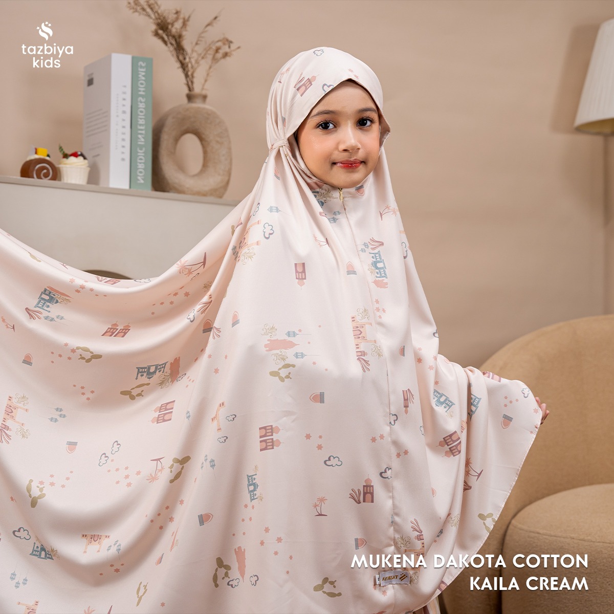 TAZBIYA MUKENA ANAK COTTON KAILA SERIES | Mukena Anak Motif TK SD SMP | Mukena Anak 4-14 Tahun