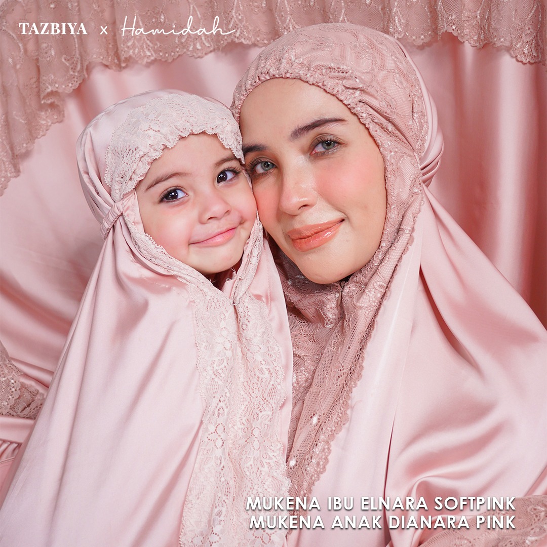TAZBIYA X HAMIDAH MUKENA SILK LACE RENDA | Sarimbit Mukena Dewasa dan Anak I Sarimbit Prayerset Lebaran I Sarimbit Idul Fitri