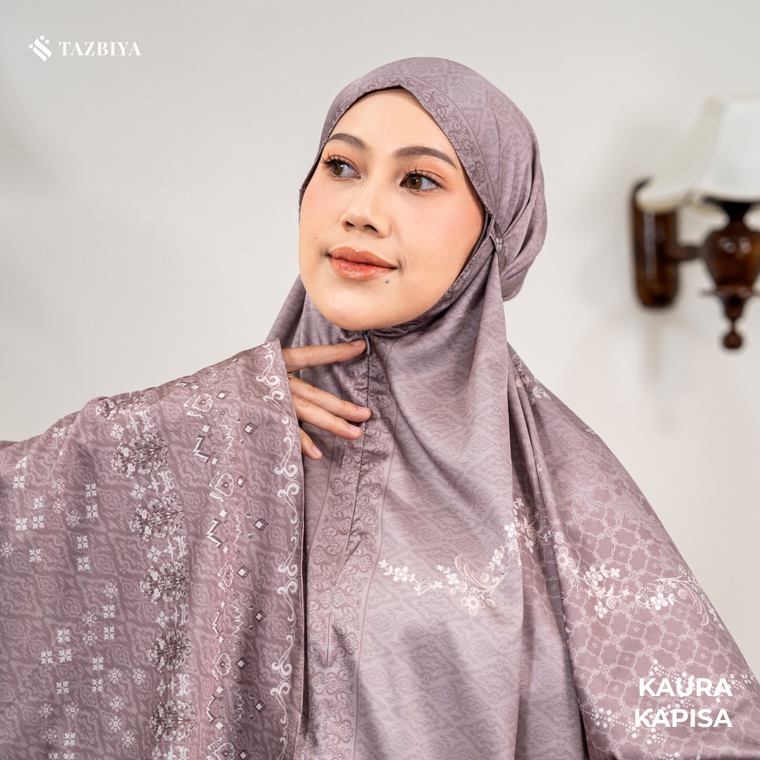 TAZBIYA - Mukena Silk KAURA Series (Mukena Dewasa Motif Nusantara Heritage Bahan Silk 2 in 1 dengan Sajadah Mini)