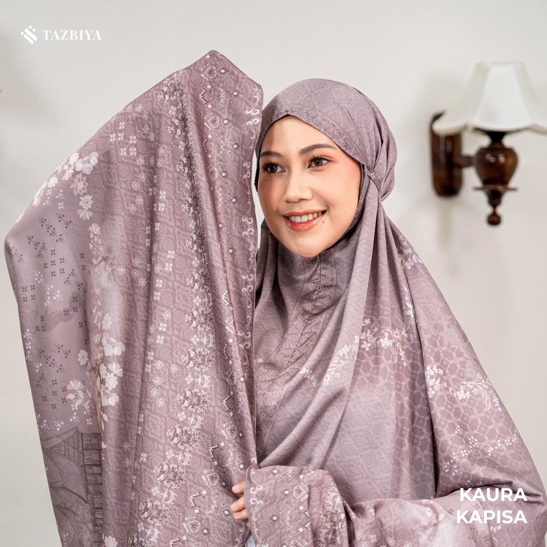 TAZBIYA - Mukena Silk KAURA Series (Mukena Dewasa Motif Nusantara Heritage Bahan Silk 2 in 1 dengan Sajadah Mini)