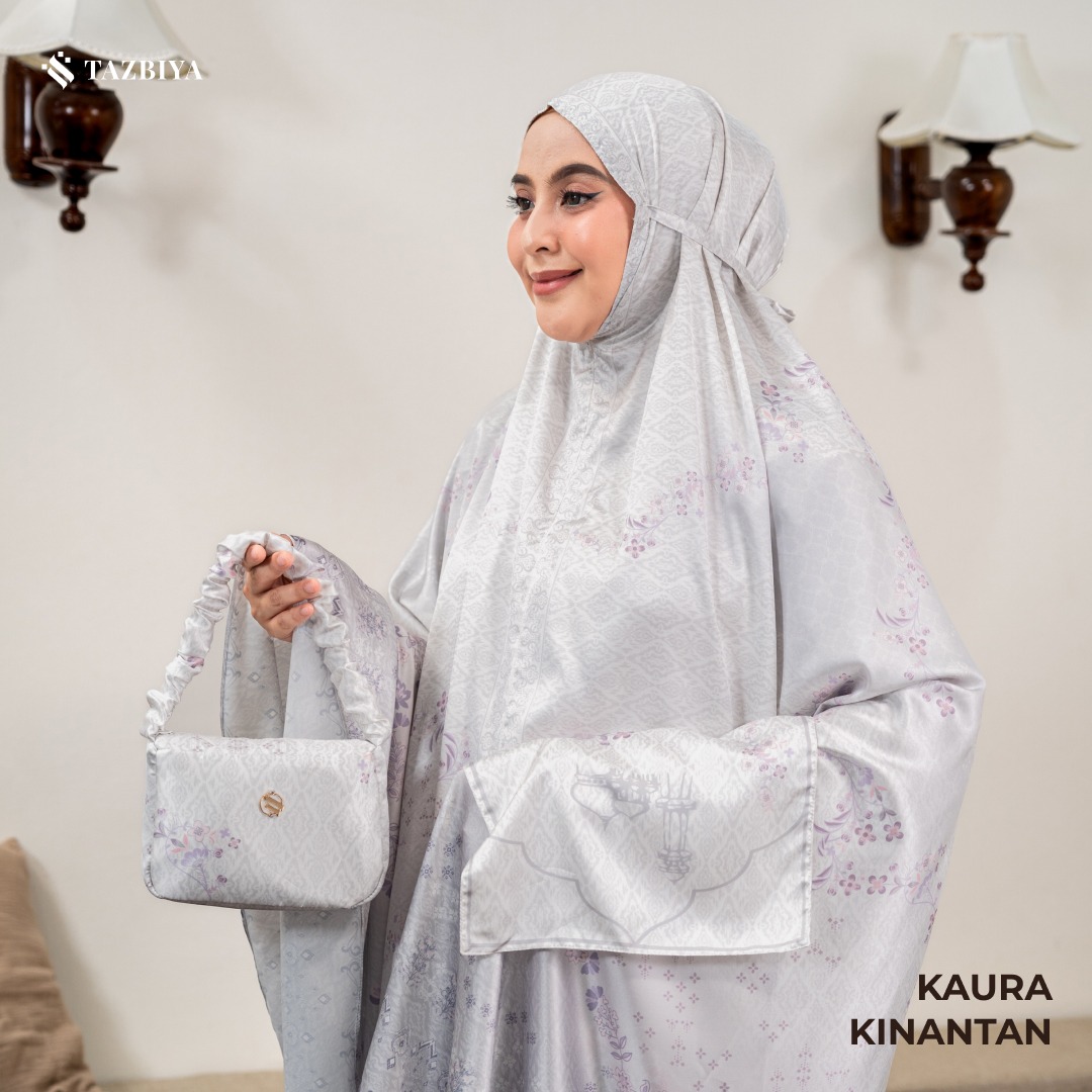 TAZBIYA - Mukena Silk KAURA Series (Mukena Dewasa Motif Nusantara Heritage Bahan Silk 2 in 1 dengan Sajadah Mini)