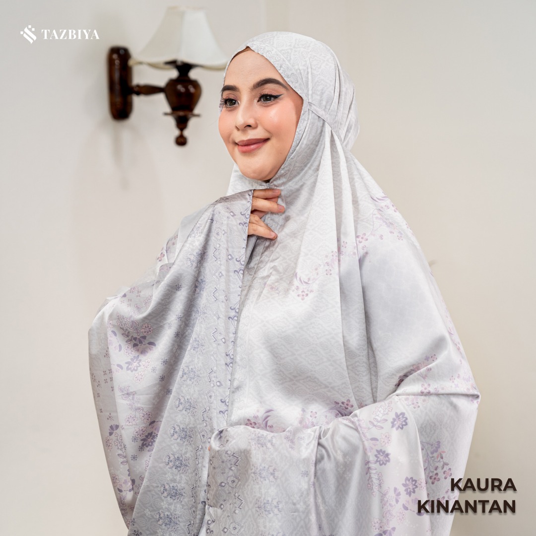 TAZBIYA - Mukena Silk KAURA Series (Mukena Dewasa Motif Nusantara Heritage Bahan Silk 2 in 1 dengan Sajadah Mini)