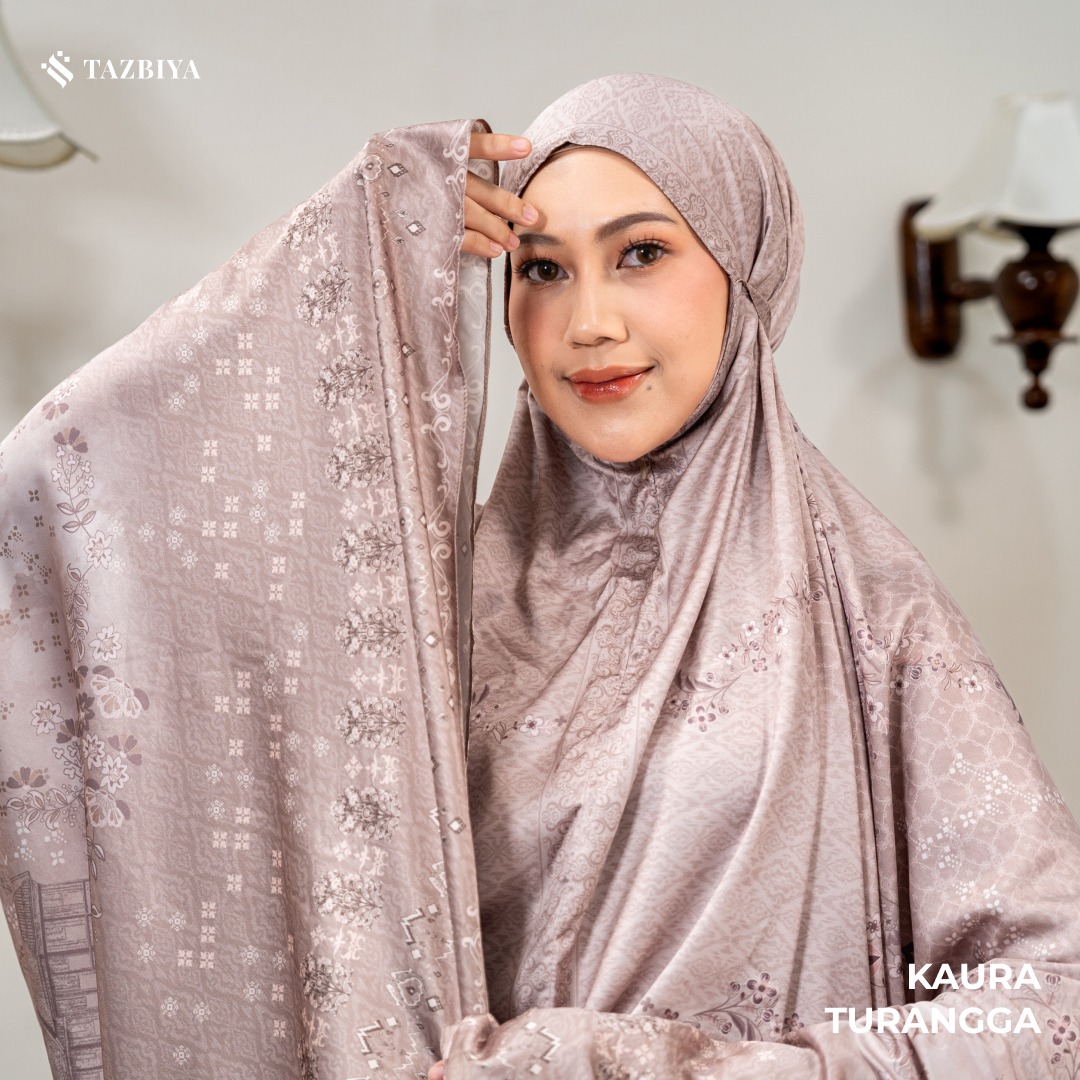 TAZBIYA - Mukena Silk KAURA Series (Mukena Dewasa Motif Nusantara Heritage Bahan Silk 2 in 1 dengan Sajadah Mini)