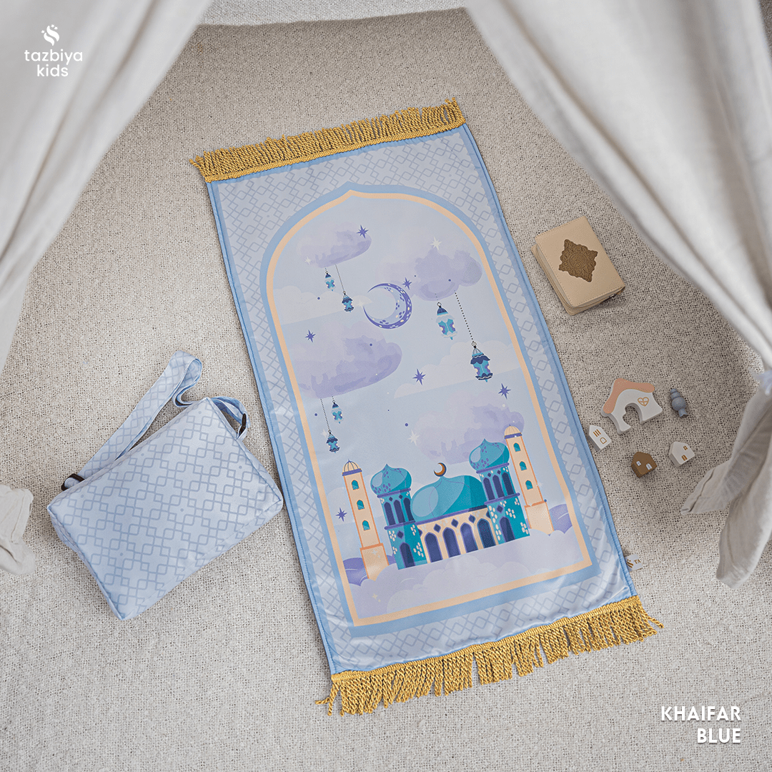 TAZBIYA SAJADAH ANAK BUSA VELVET MOTIF PREMIUM | FREE TAS POUCH