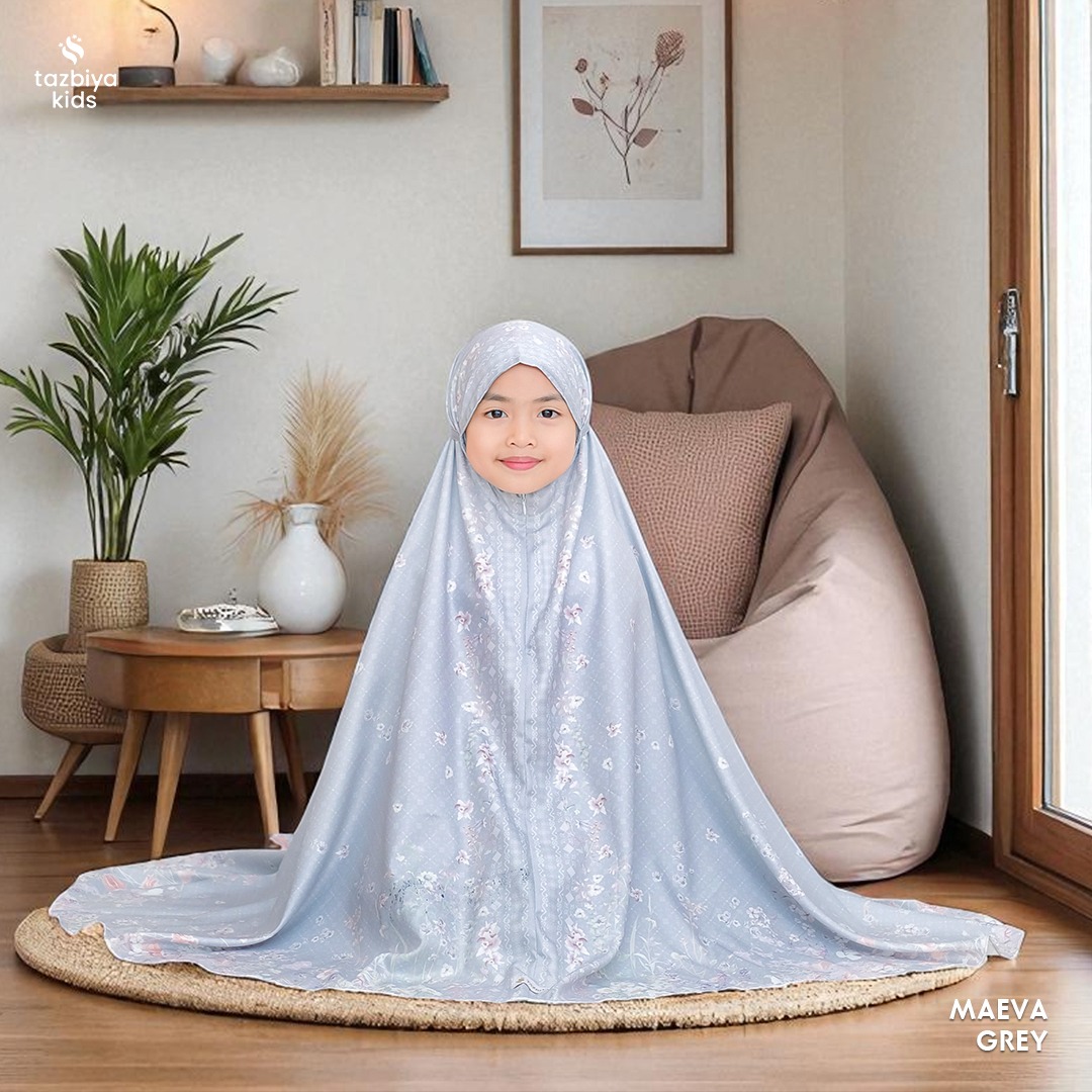 TAZBIYA MUKENA ANAK COTTON MAEVA SERIES | Mukena Anak Motif TK SD SMP | Mukena Anak 4-14 Tahun