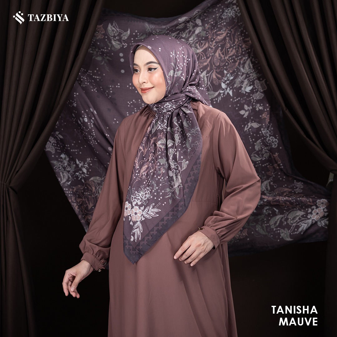 TAZBIYA SCARF - TANISHA SERIES I TAZBIYA HIJAB VOAL MOTIF JAHIT TEPI