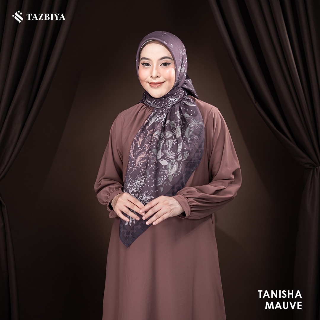TAZBIYA SCARF - TANISHA SERIES I TAZBIYA HIJAB VOAL MOTIF JAHIT TEPI