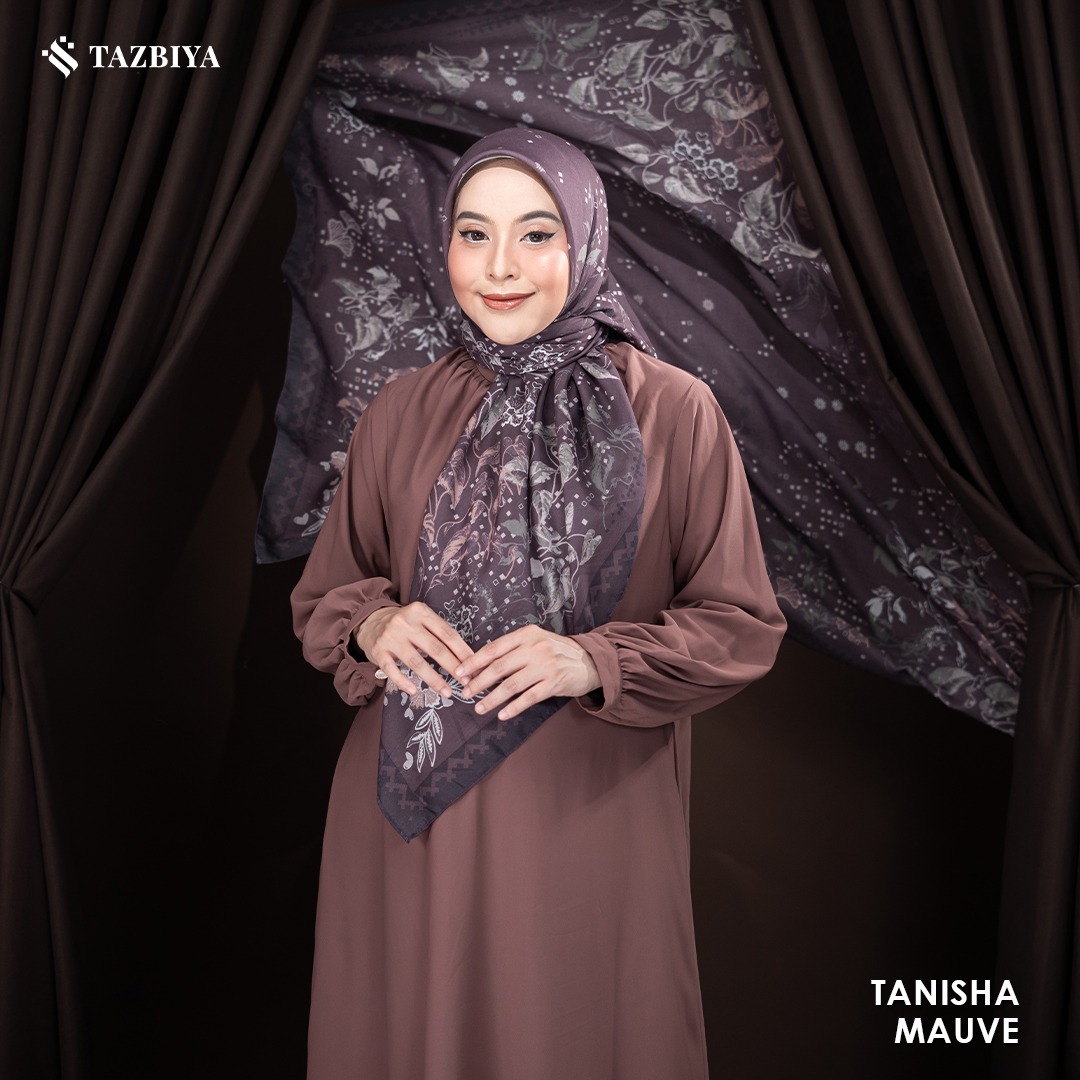 TAZBIYA SCARF - TANISHA SERIES I TAZBIYA HIJAB VOAL MOTIF JAHIT TEPI