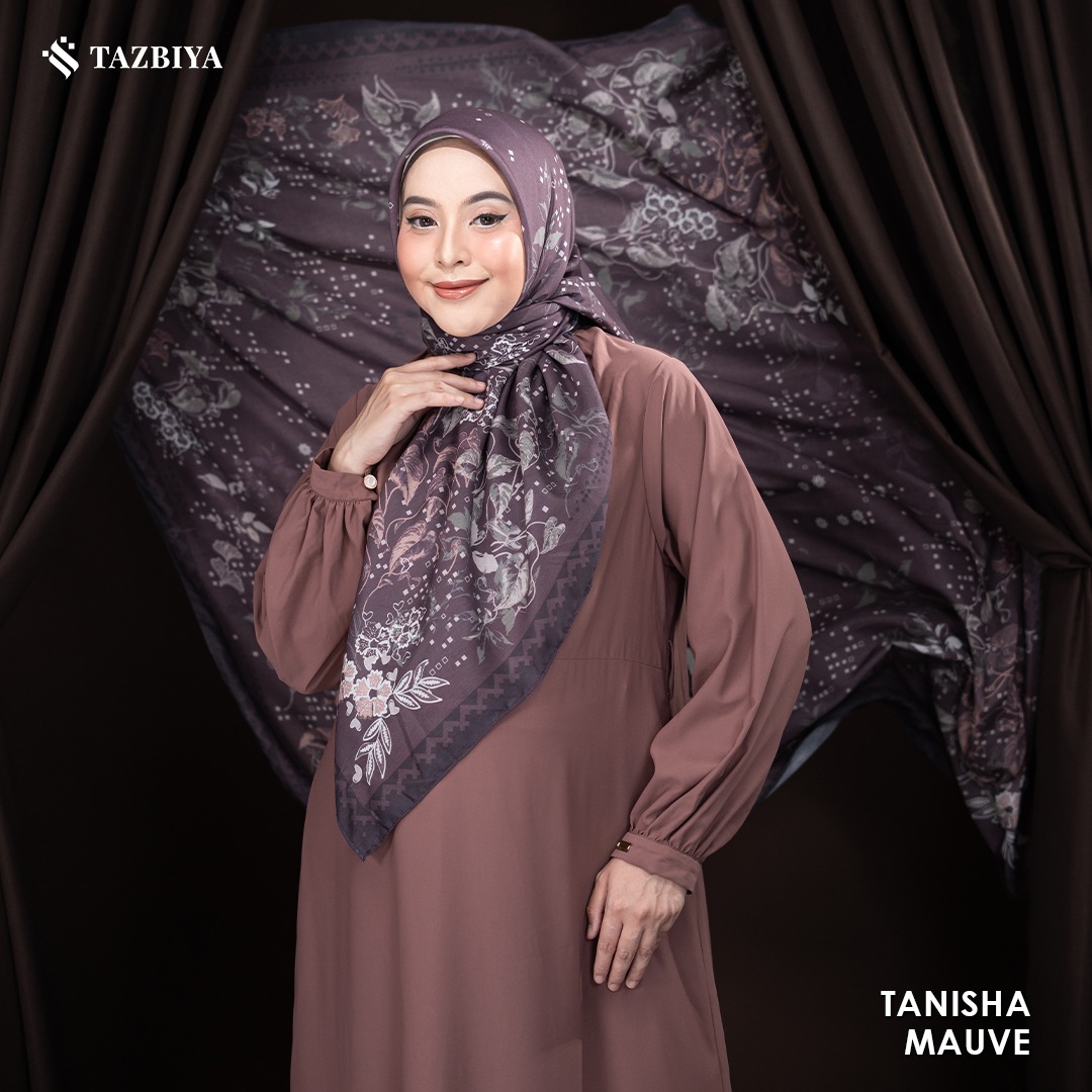 TAZBIYA SCARF - TANISHA SERIES I TAZBIYA HIJAB VOAL MOTIF JAHIT TEPI