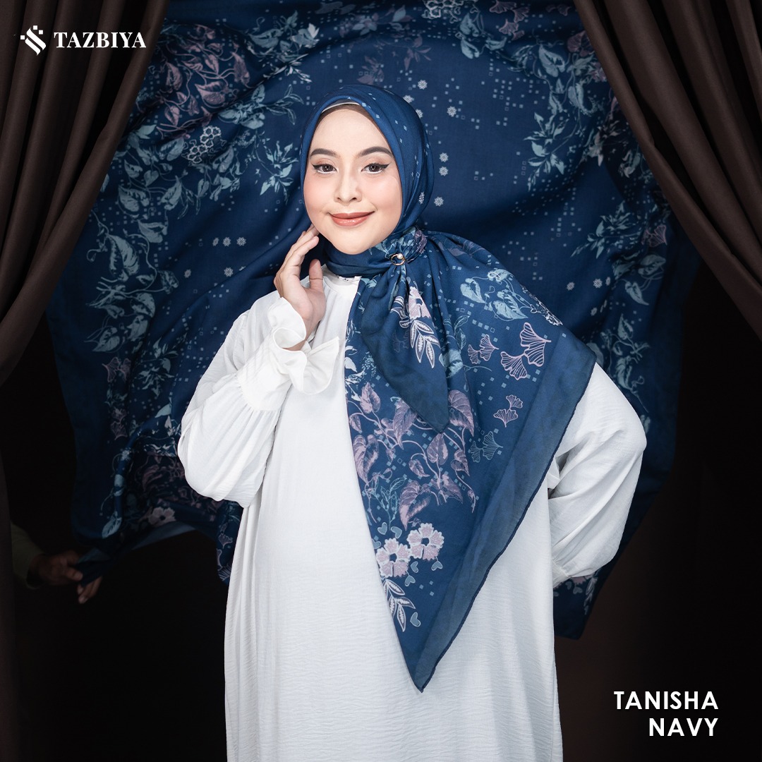 TAZBIYA SCARF - TANISHA SERIES I TAZBIYA HIJAB VOAL MOTIF JAHIT TEPI