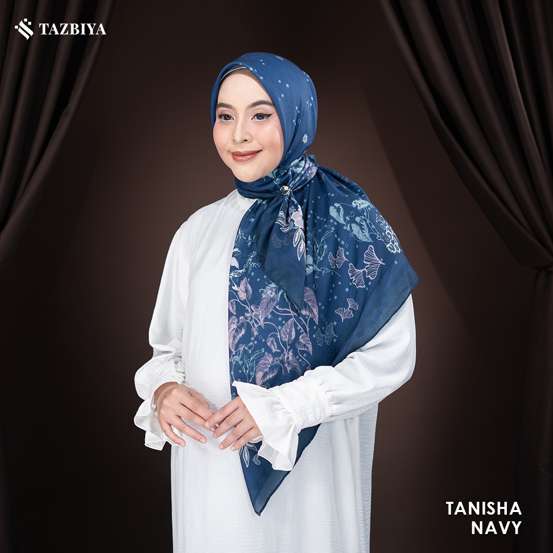 TAZBIYA SCARF - TANISHA SERIES I TAZBIYA HIJAB VOAL MOTIF JAHIT TEPI