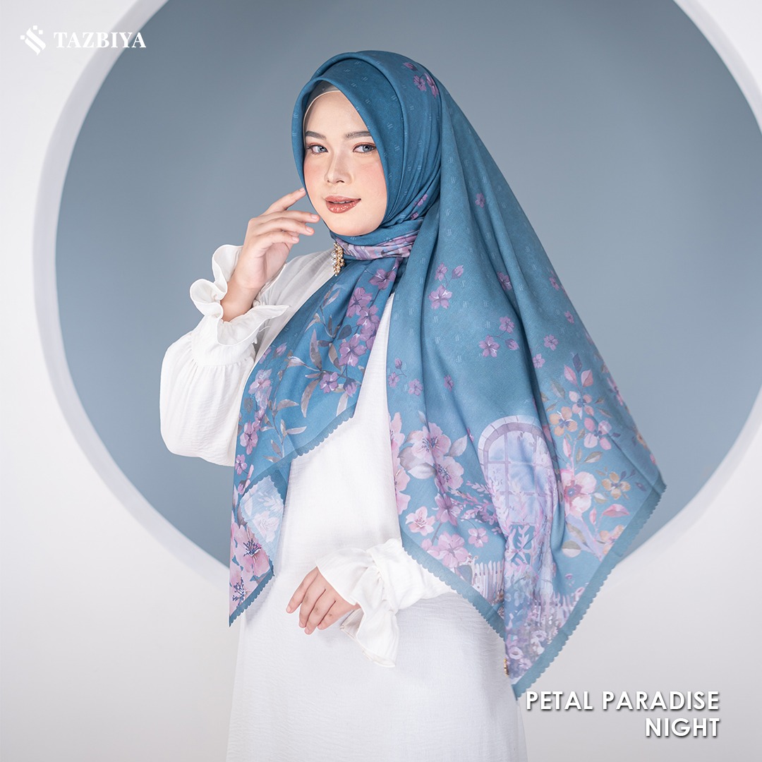 TAZBIYA SCARF - PETAL PARADISE SERIES I TAZBIYA HIJAB VOAL MOTIF LASER CUT