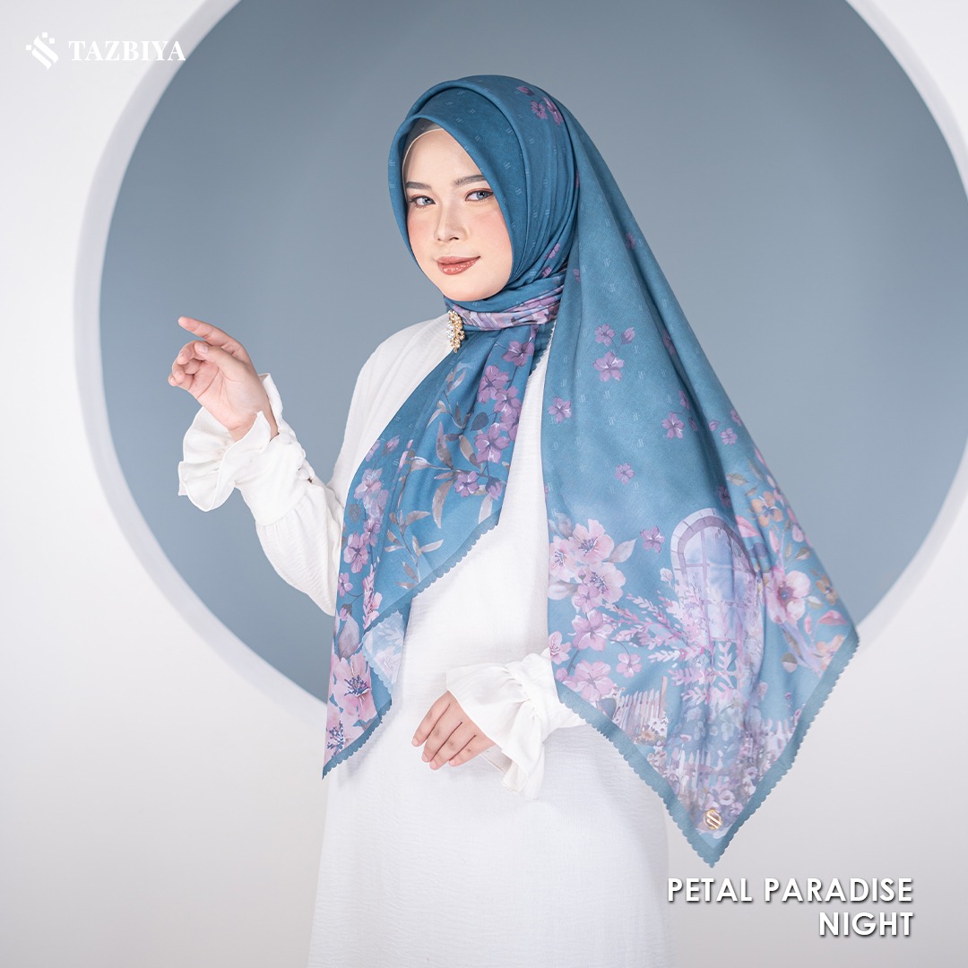 TAZBIYA SCARF - PETAL PARADISE SERIES I TAZBIYA HIJAB VOAL MOTIF LASER CUT