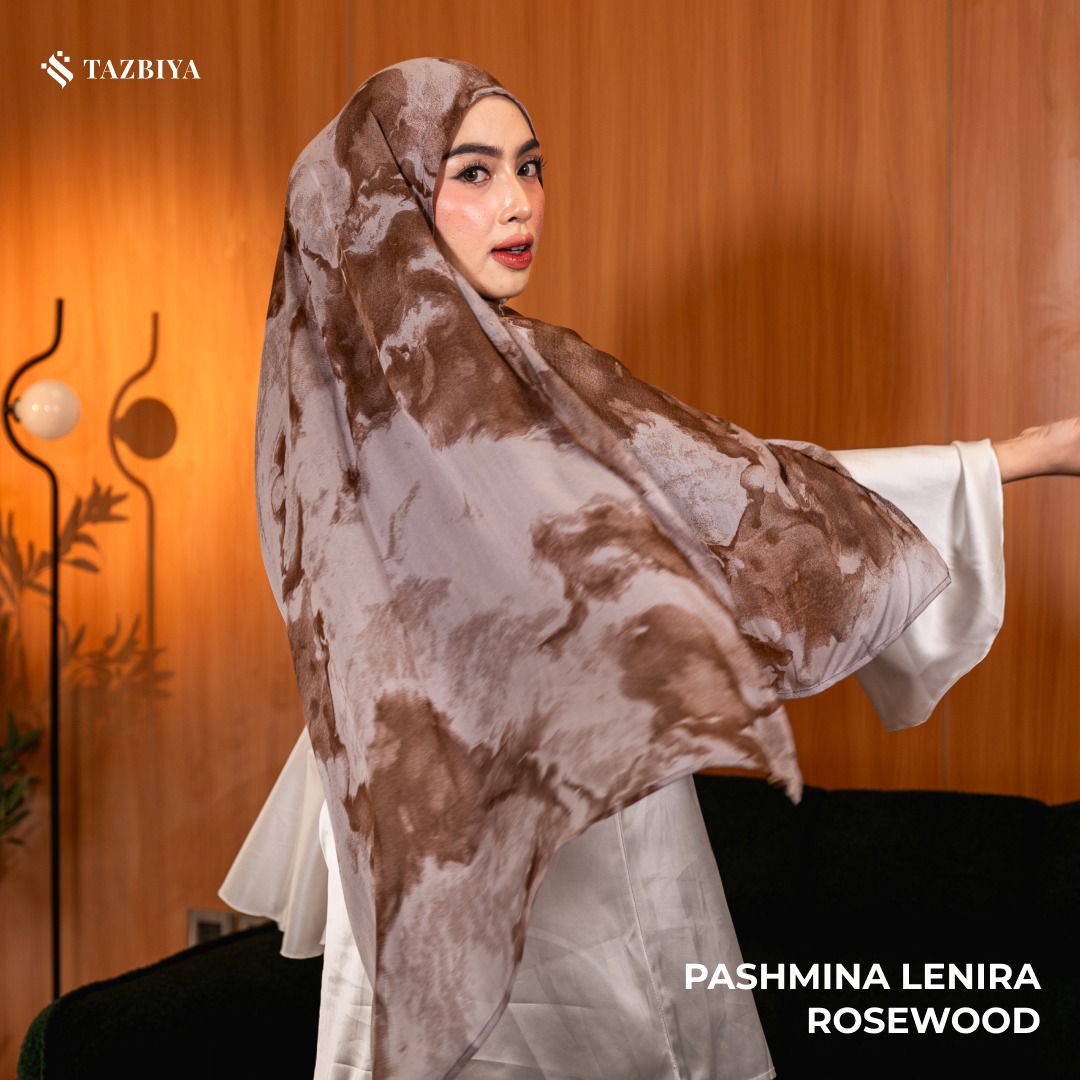 TAZBIYA - Pashmina Viscose LENIRA (Pashmina Motif Marble Bahan Viscose)