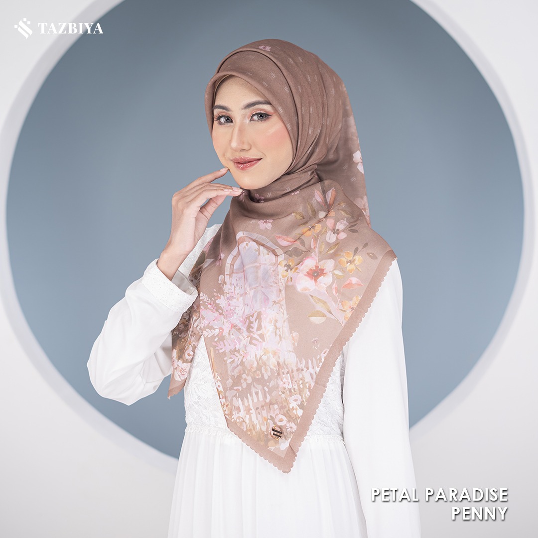 TAZBIYA SCARF - PETAL PARADISE SERIES I TAZBIYA HIJAB VOAL MOTIF LASER CUT