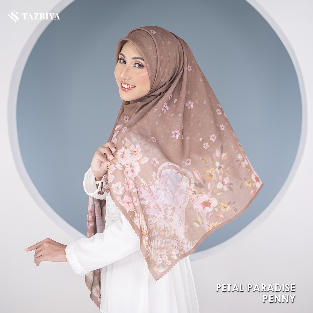 TAZBIYA SCARF - PETAL PARADISE SERIES I TAZBIYA HIJAB VOAL MOTIF LASER CUT
