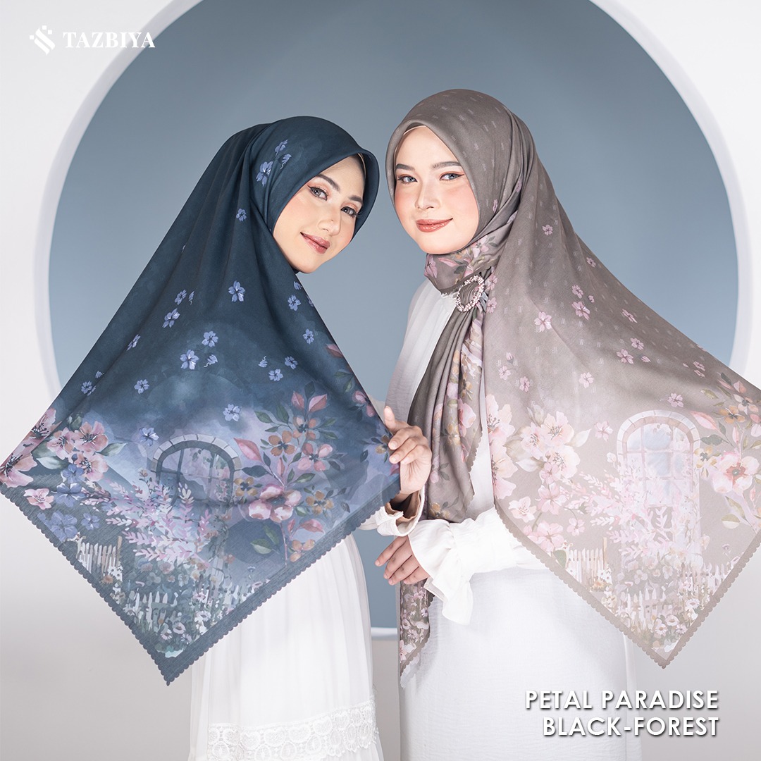 TAZBIYA SCARF - PETAL PARADISE SERIES I TAZBIYA HIJAB VOAL MOTIF LASER CUT