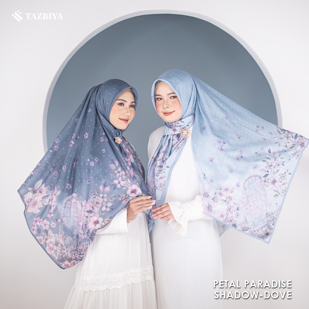 TAZBIYA SCARF - PETAL PARADISE SERIES I TAZBIYA HIJAB VOAL MOTIF LASER CUT
