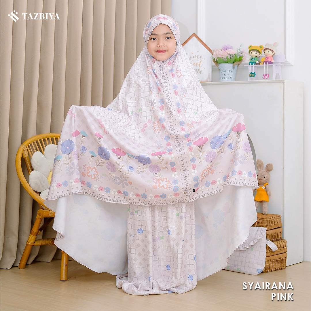 TAZBIYA MUKENA ANAK COTTON SYAIRANA SERIES | Mukena Anak Motif TK SD SMP | Mukena Anak 4-14 Tahun
