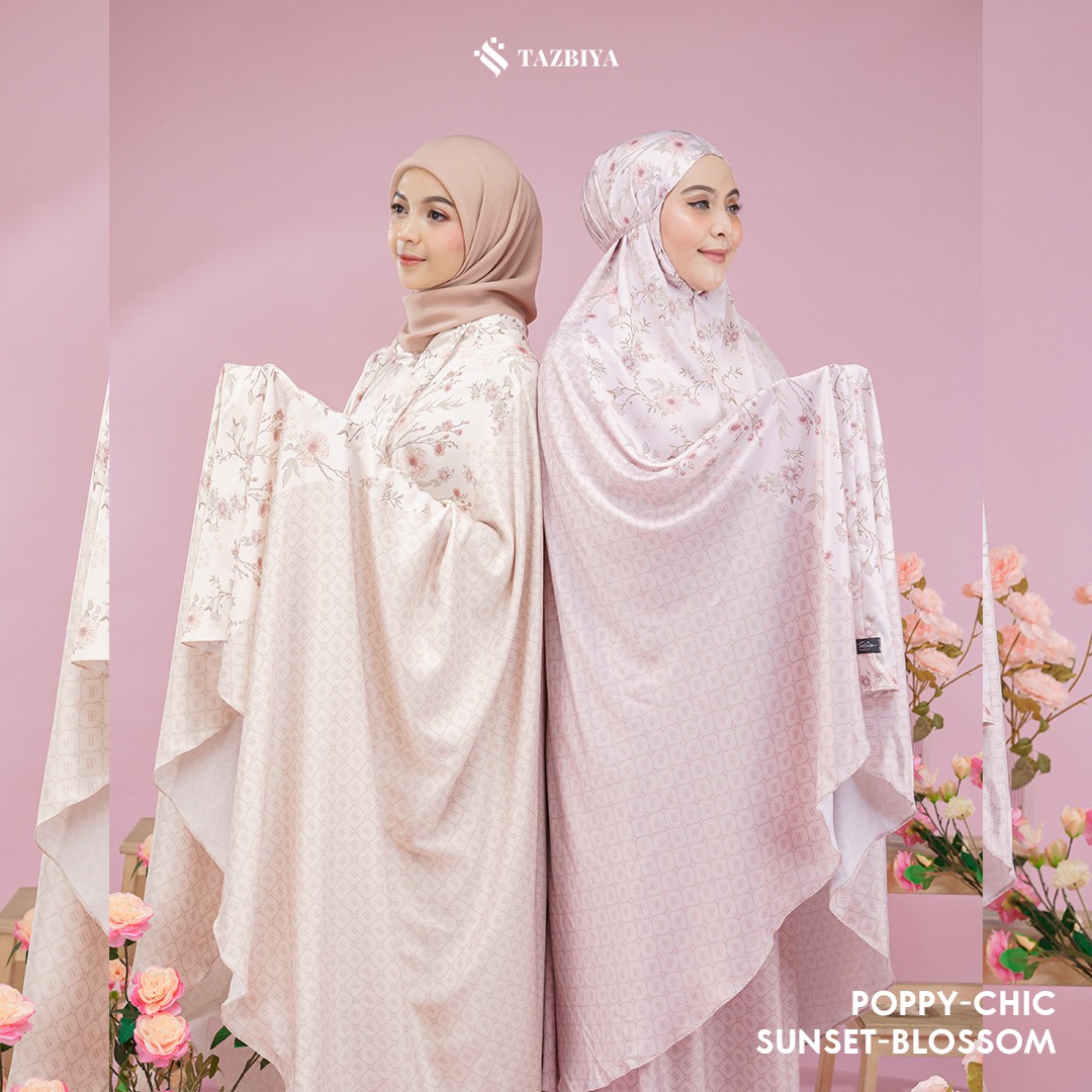 MUKENA TAZBIYA SET SAJADAH 2IN1 POPPY-CHIC SERIES ALLSIZE
