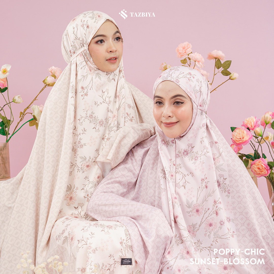MUKENA TAZBIYA SET SAJADAH 2IN1 POPPY-CHIC SERIES ALLSIZE
