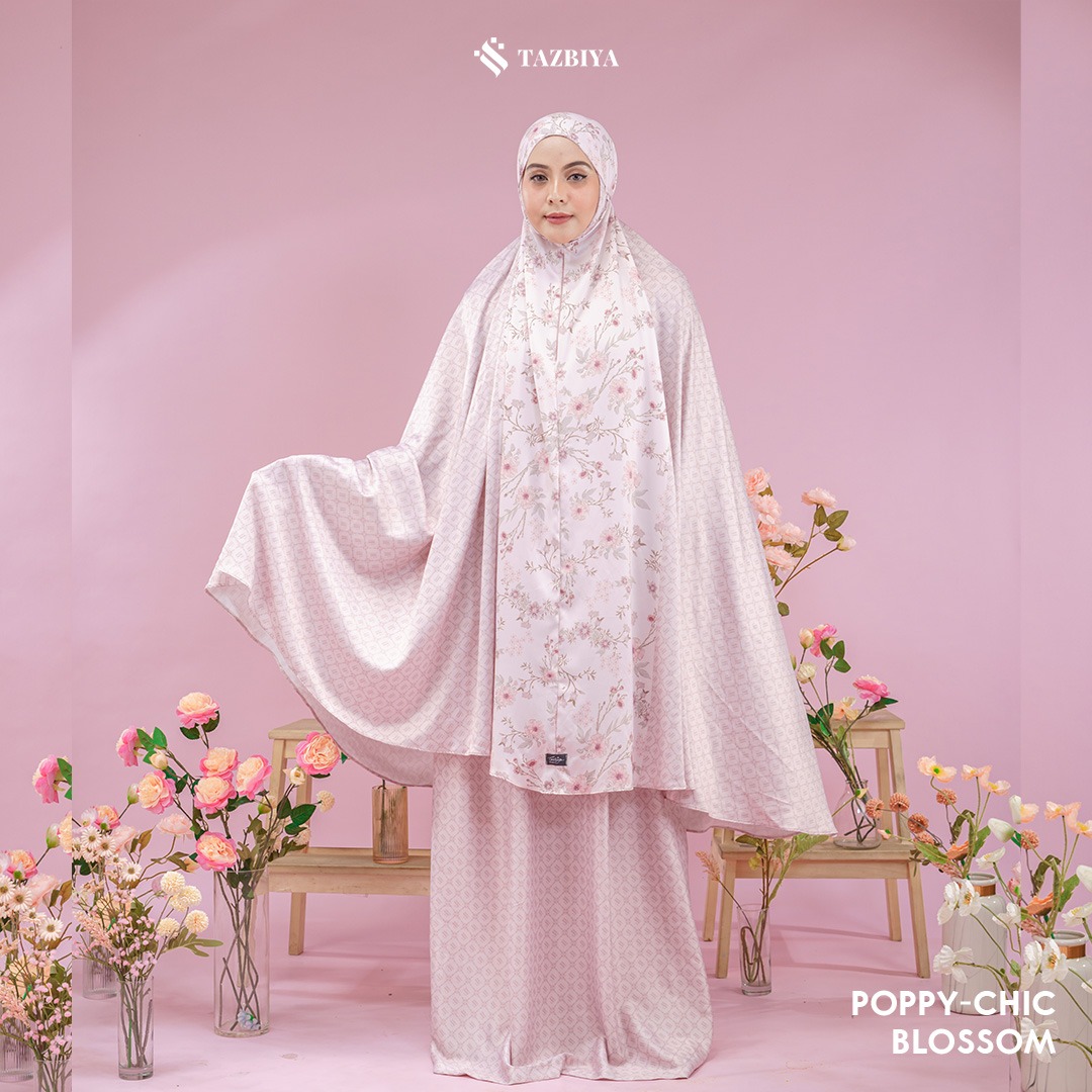 MUKENA TAZBIYA SET SAJADAH 2IN1 POPPY-CHIC SERIES ALLSIZE