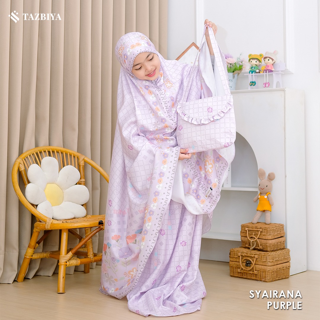TAZBIYA MUKENA ANAK COTTON SYAIRANA SERIES | Mukena Anak Motif TK SD SMP | Mukena Anak 4-14 Tahun