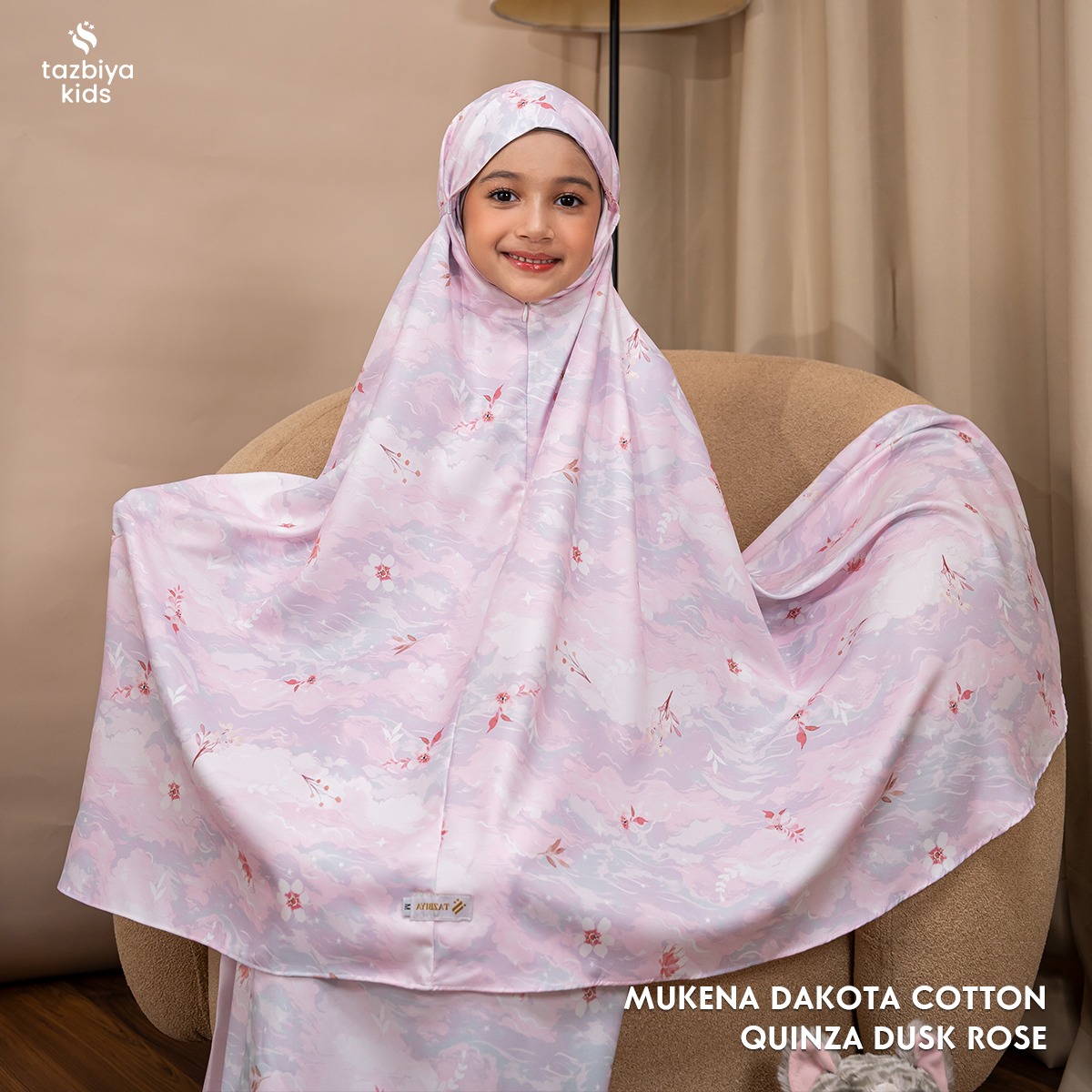 TAZBIYA MUKENA ANAK COTTON QUINZA SERIES | Mukena Anak Motif TK SD SMP | Mukena Anak 4-14 Tahun
