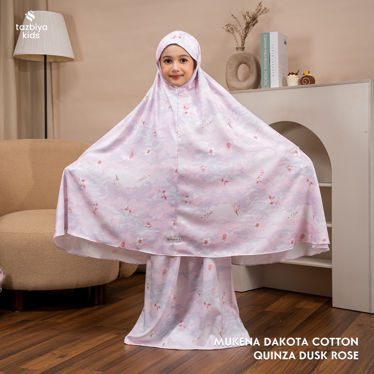 TAZBIYA MUKENA ANAK COTTON QUINZA SERIES | Mukena Anak Motif TK SD SMP | Mukena Anak 4-14 Tahun