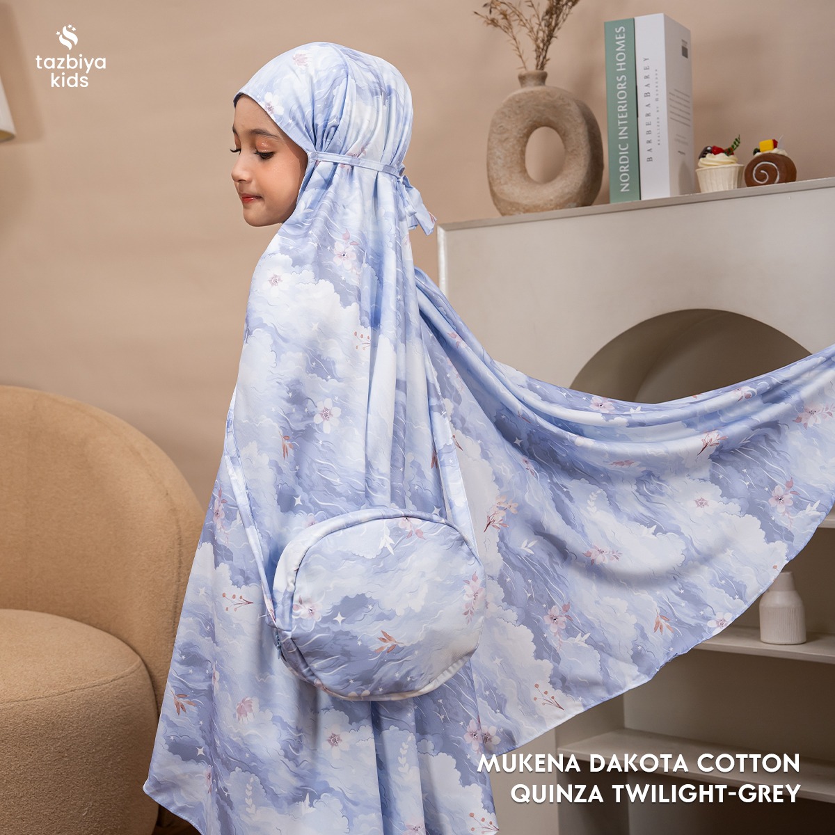 TAZBIYA MUKENA ANAK COTTON QUINZA SERIES | Mukena Anak Motif TK SD SMP | Mukena Anak 4-14 Tahun