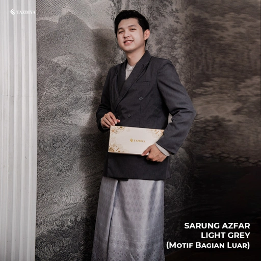 Image of [NEW!] TAZBIYA PRAYER-SET SARUNG TWO-TONE AZFAR SERIES | SARUNG LAKI LAKI DEWASA MOTIF